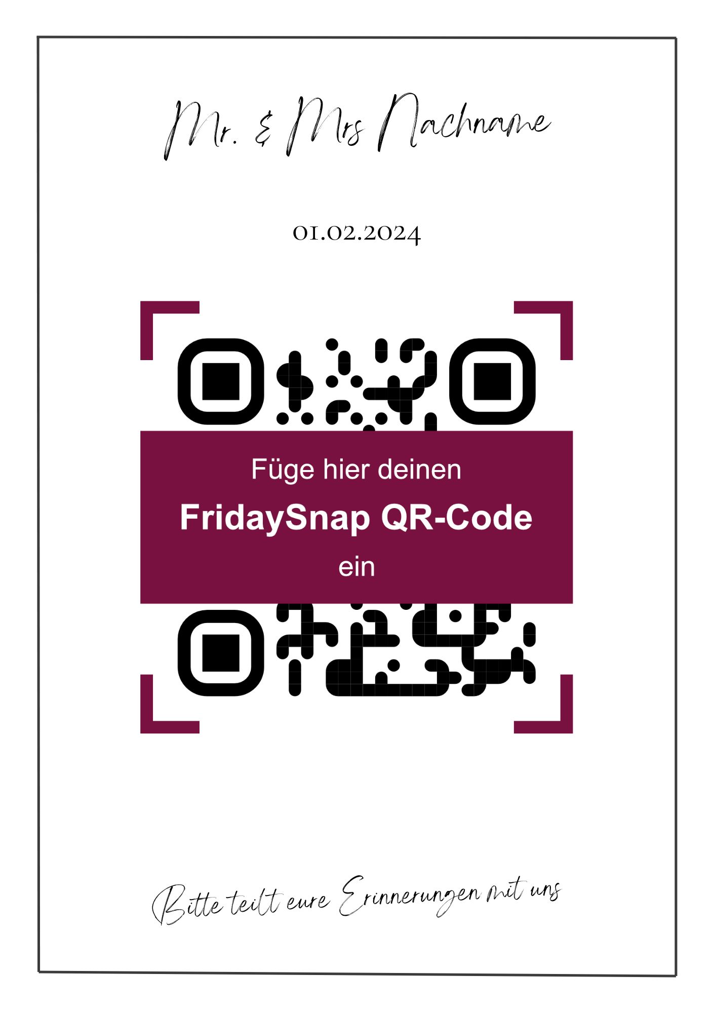 QR-Code Template 5 black and white